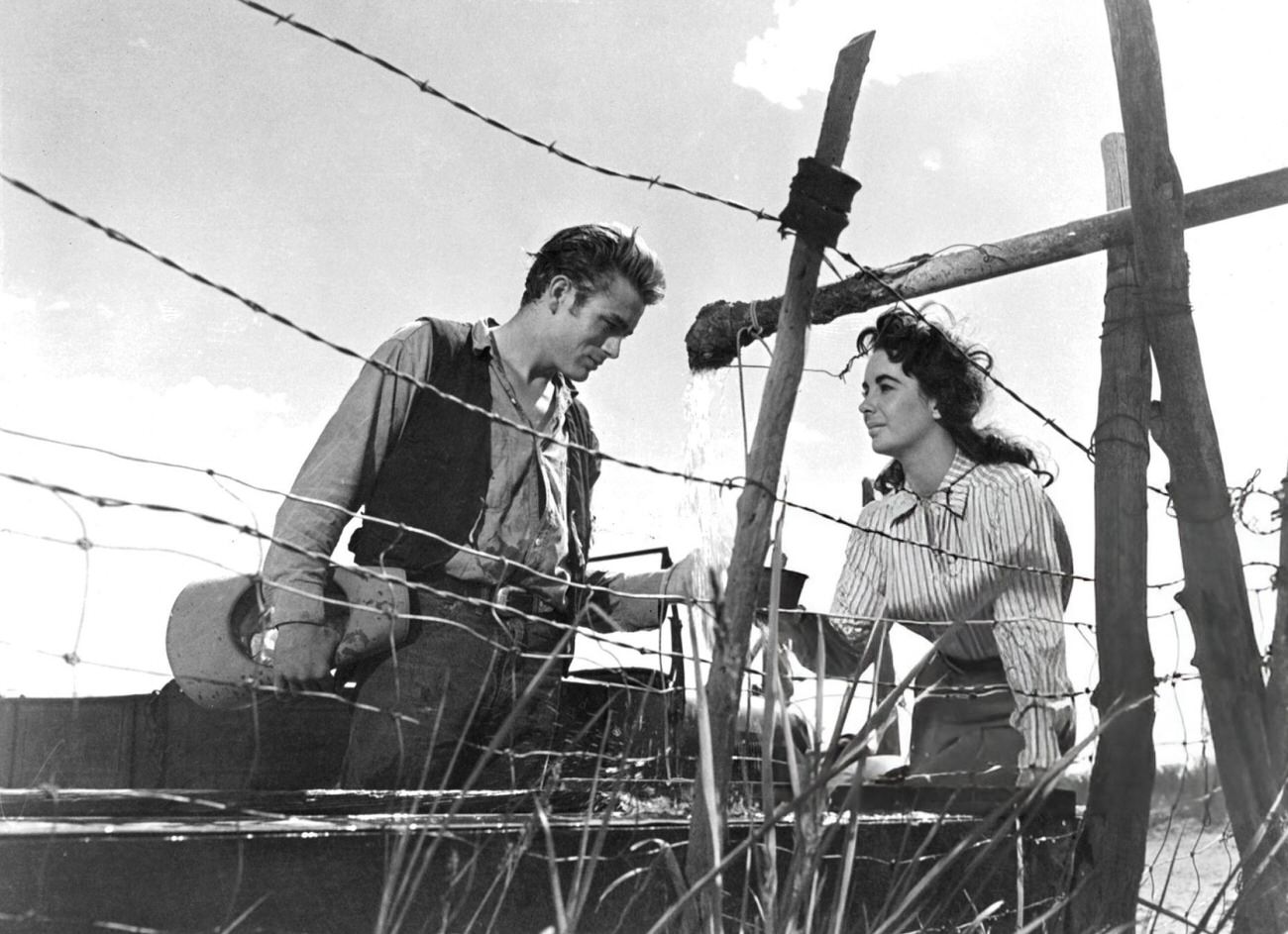 James Dean And Elizabeth Taylor Getting Water In ‘Giant’, 1956