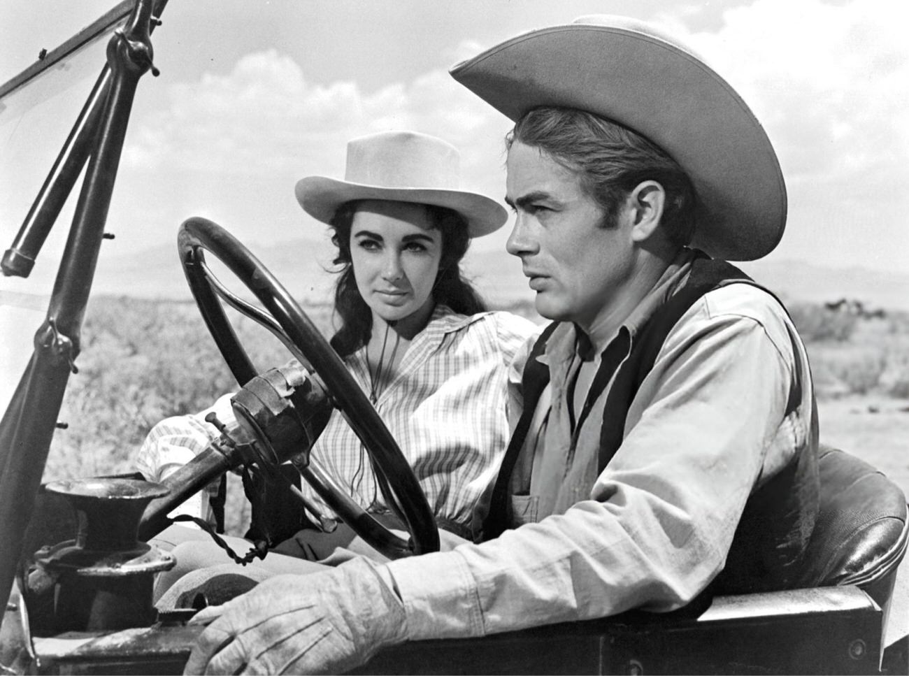Elizabeth Taylor And James Dean In A Car In ‘Giant’, 1956
