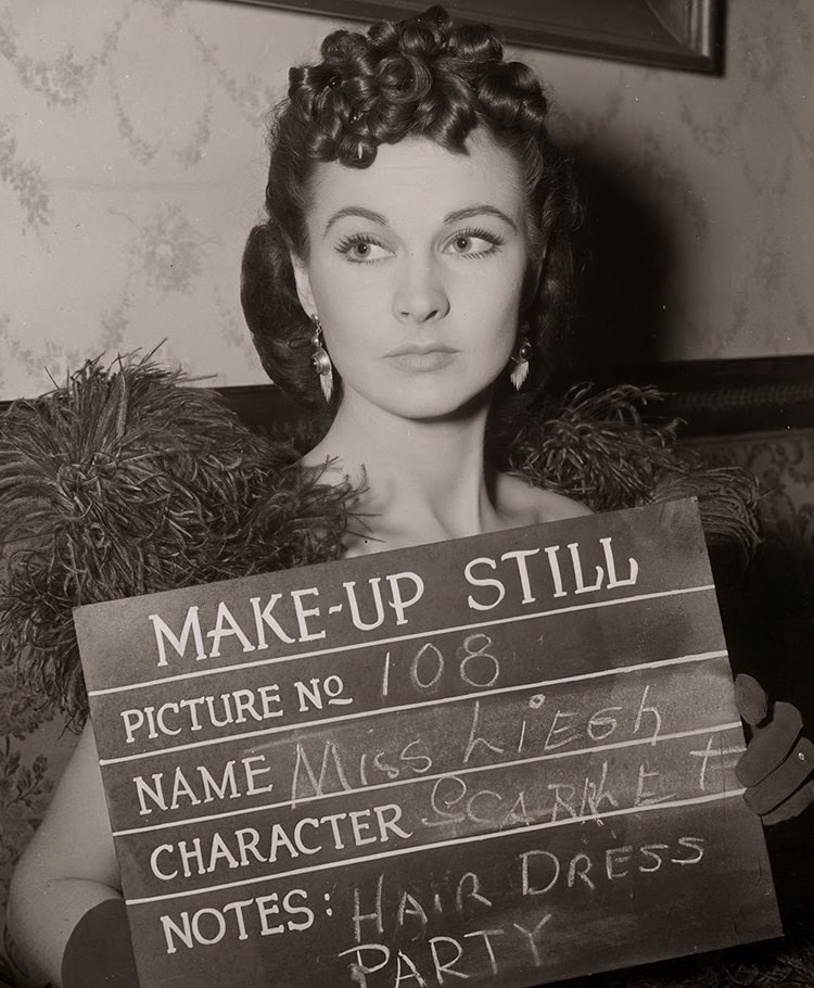 Make Up Still Of Actress Vivien Leigh In The Role Of Scarlett O'Hara.