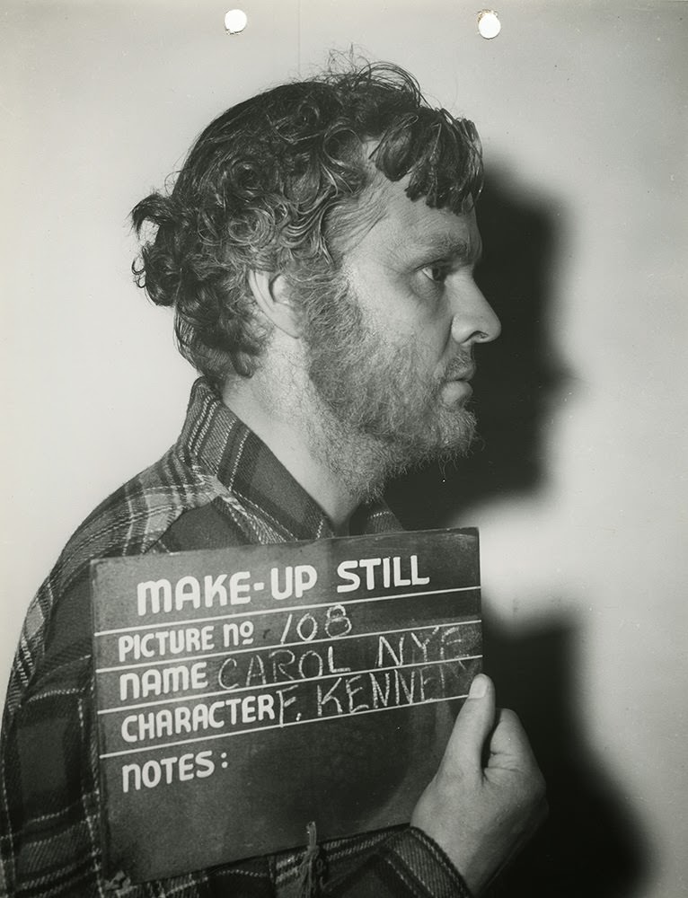 Make Up Still Of Actor Carol Nye In The Role Of Frank Kennedy.