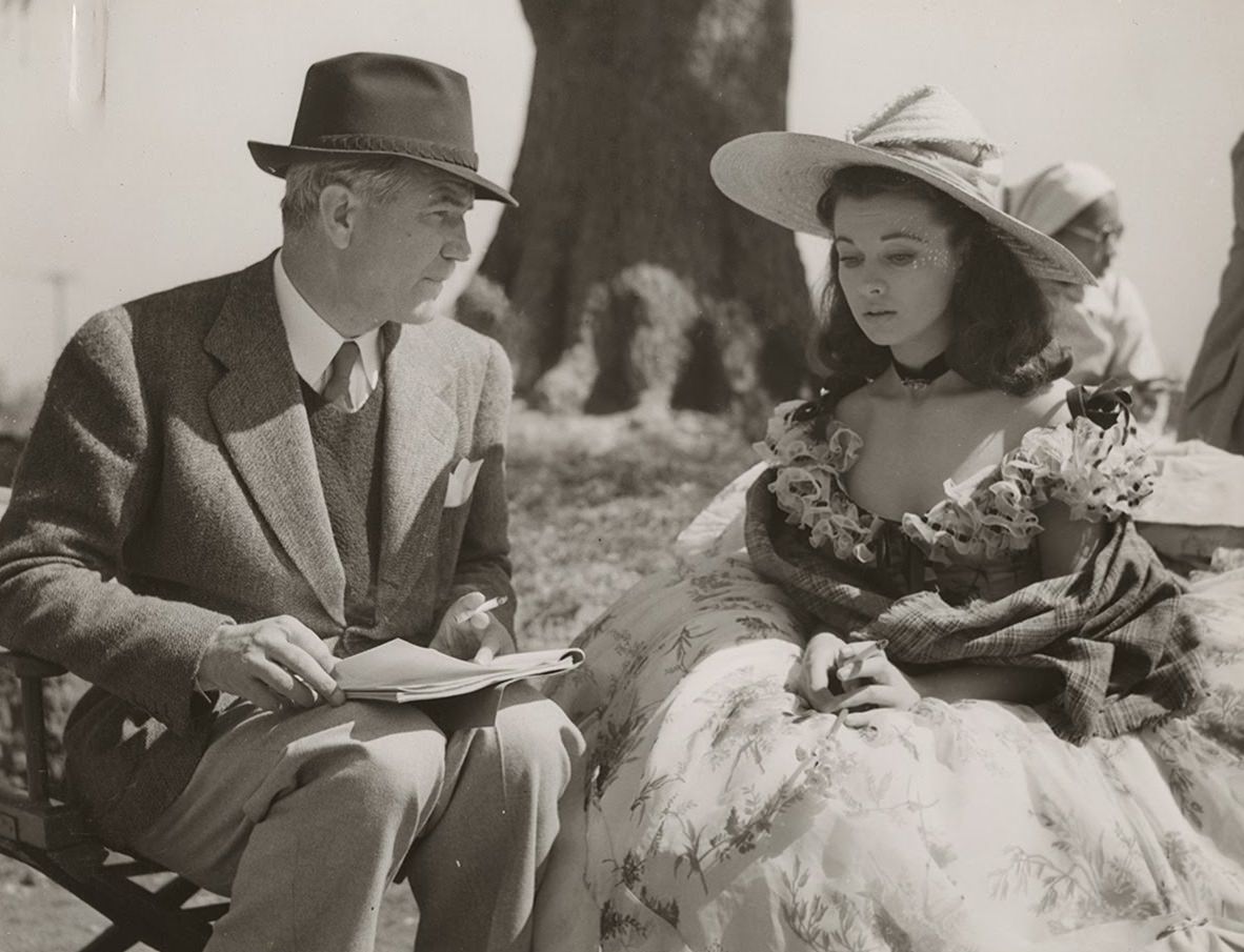 Director Victor Fleming And Vivien Leigh Discuss The Scene At Hand, On The Set Of Gone With The Wind.