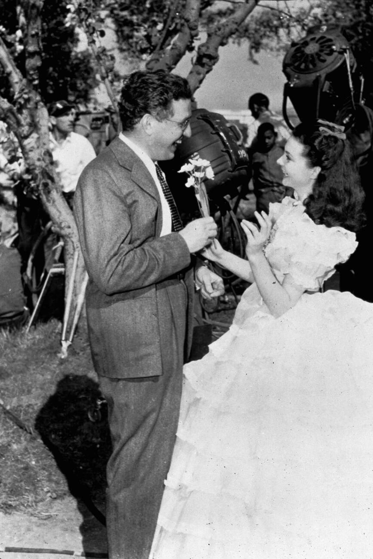 Vivien Leigh And Victor Fleming On The Set Of ‘Gone With The Wind’, 1939.