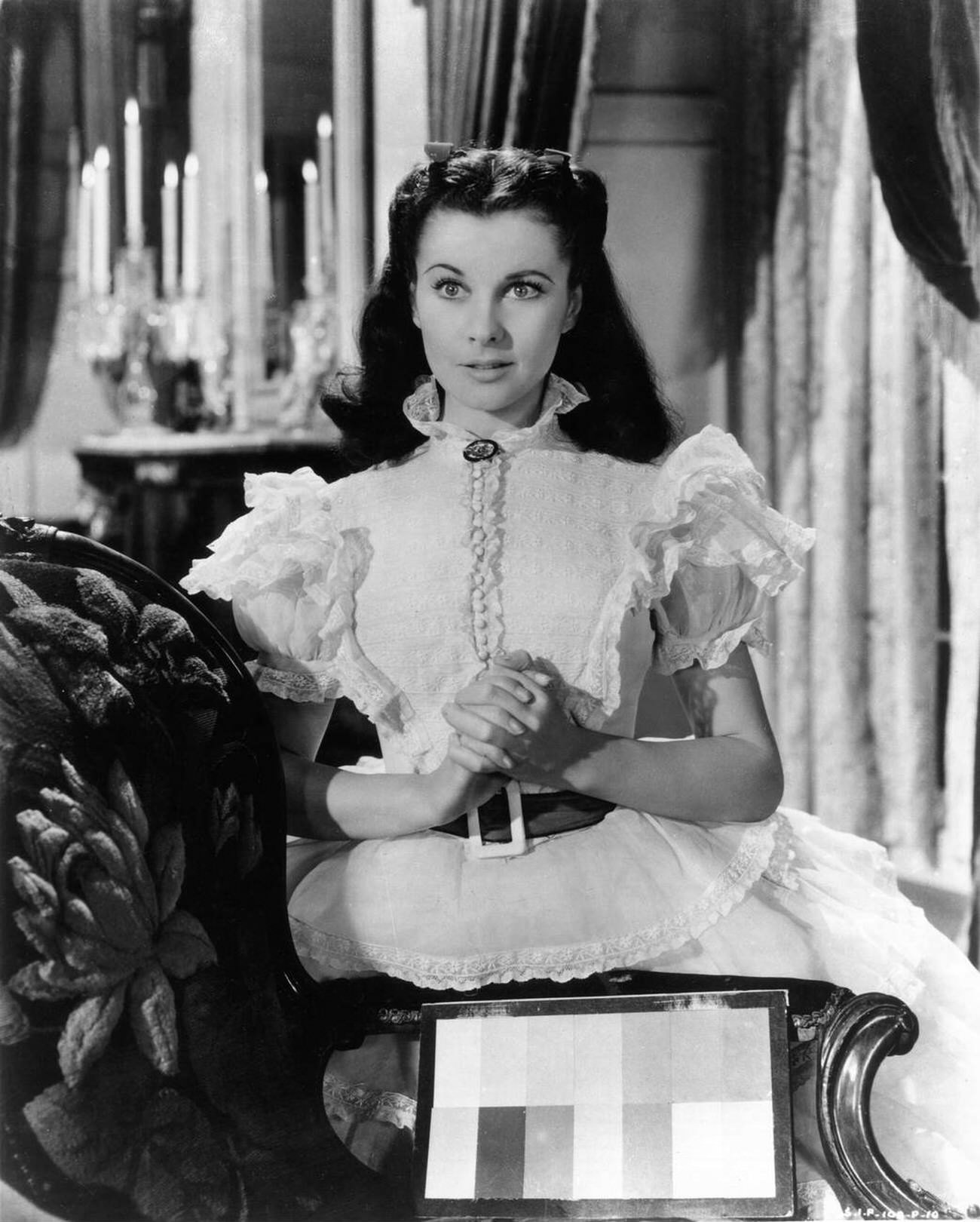 Vivien Leigh And A Color Test Chart On The Set Of ‘Gone With The Wind’, 1939.