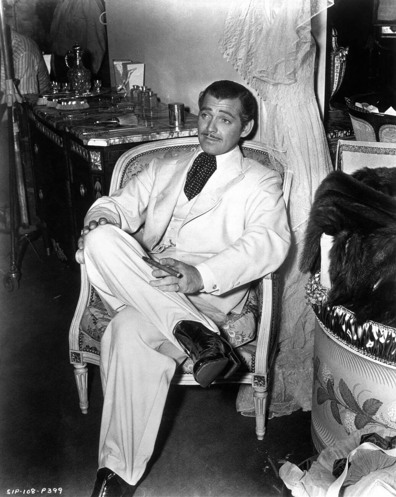 Clark Gable On Set During Filming Of ‘Gone With The Wind’, 1939.