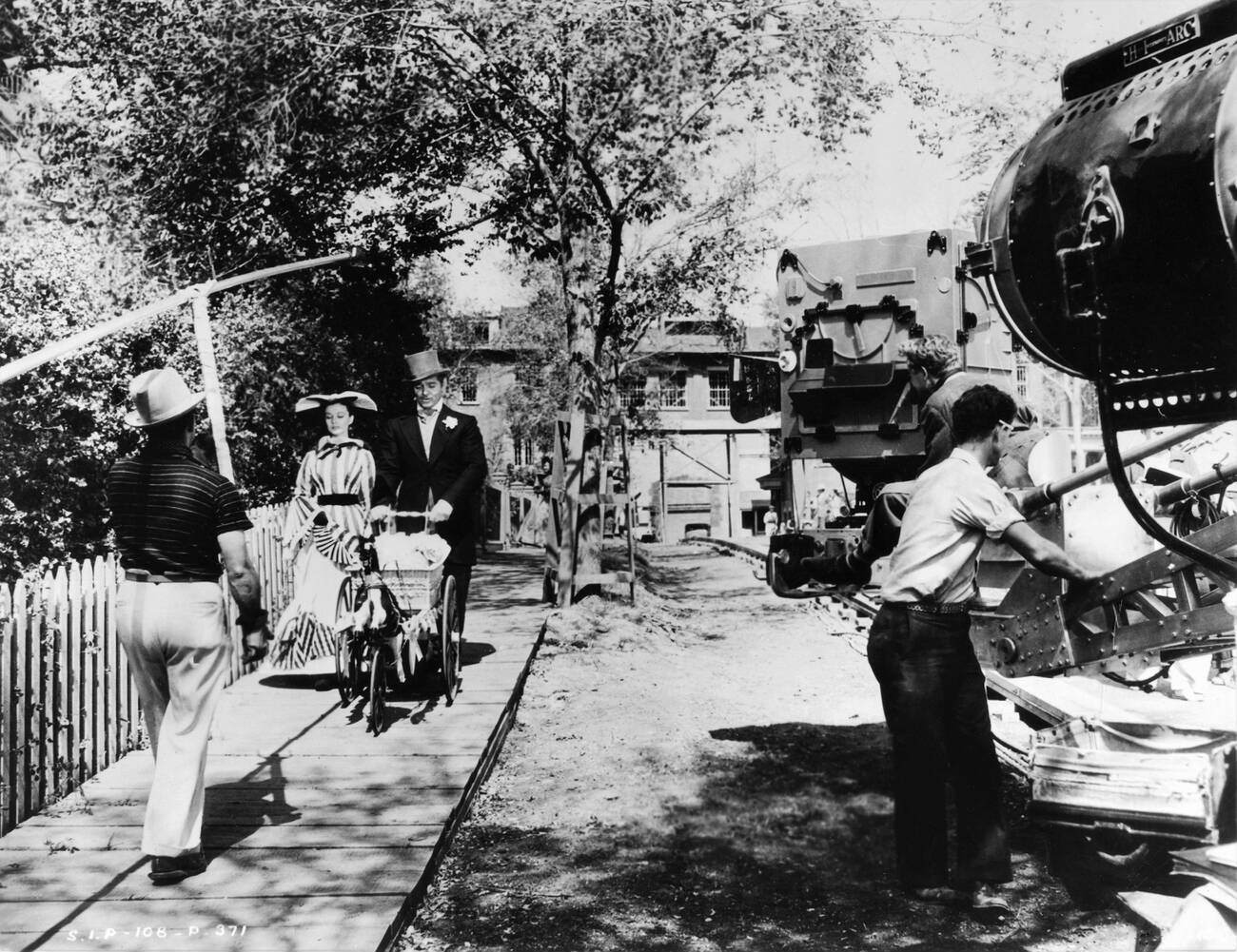 Vivien Leigh And Clark Gable Filming A Scene On Peachtree Street For ‘Gone With The Wind’, 1939.