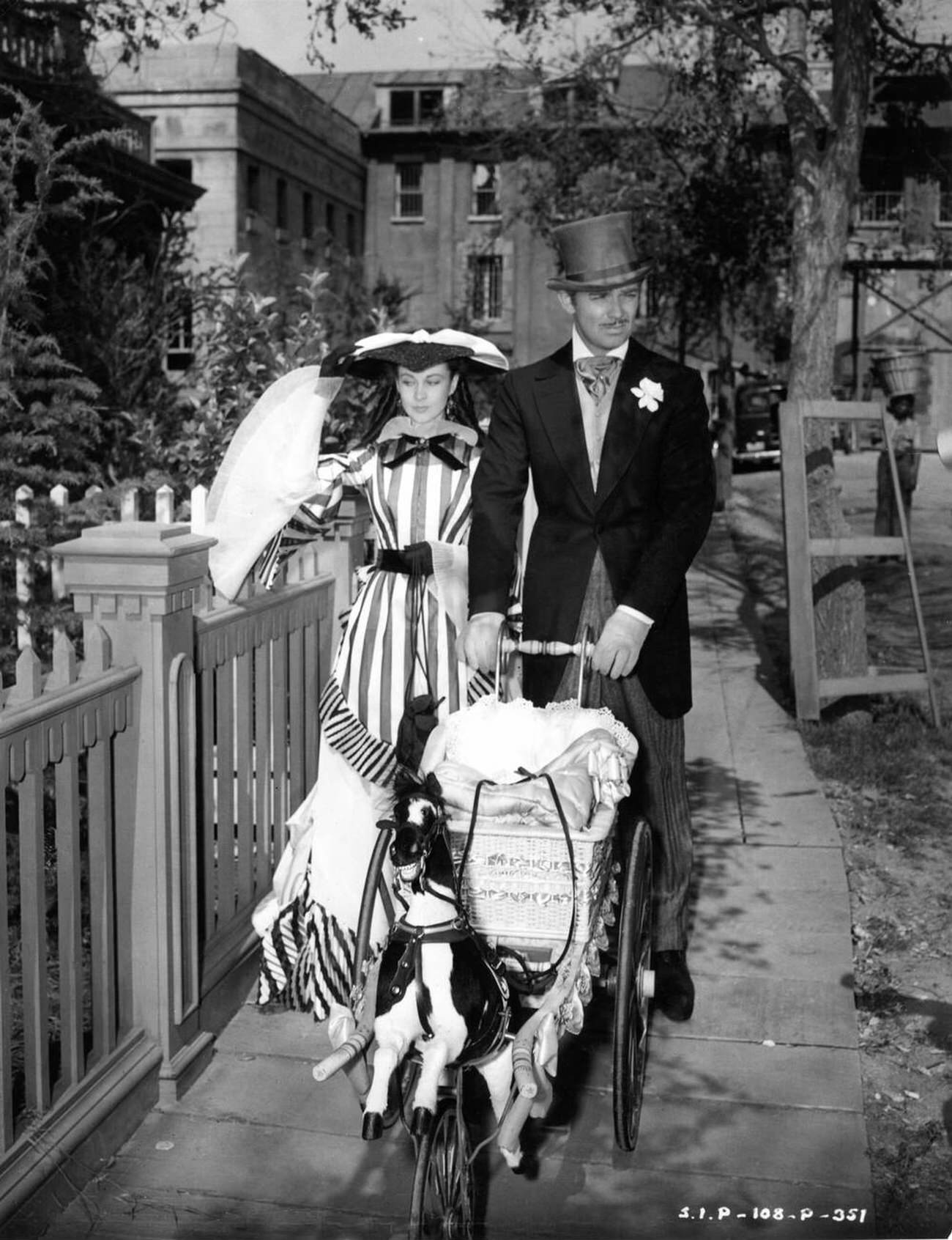 Vivien Leigh And Clark Gable Filming A Scene On Peachtree Street For ‘Gone With The Wind’, 1939.