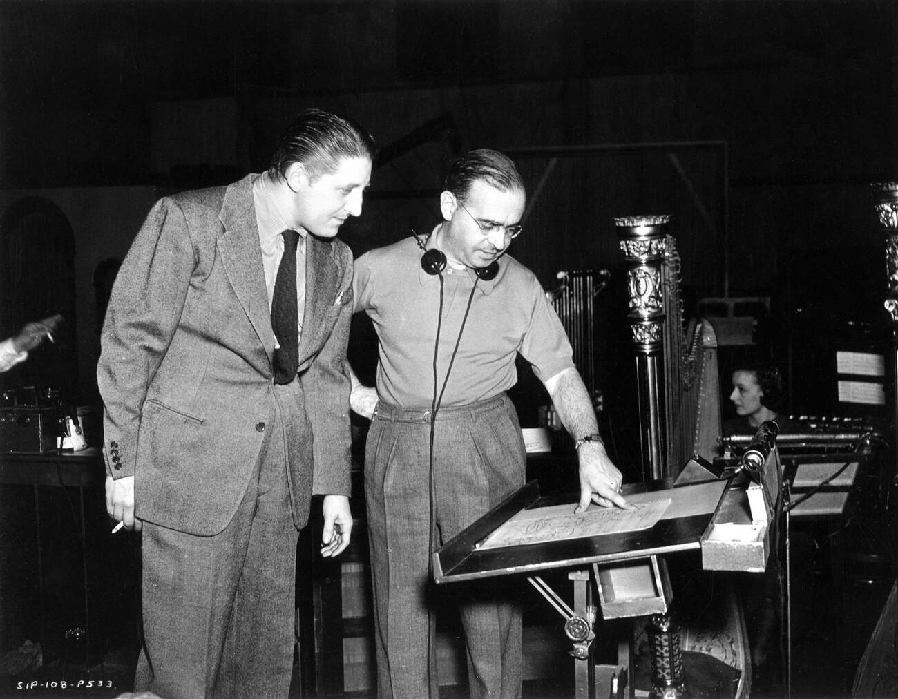 Lou Forbes And Max Steiner During The Recording Of The Music Score For ‘Gone With The Wind’, 1939.