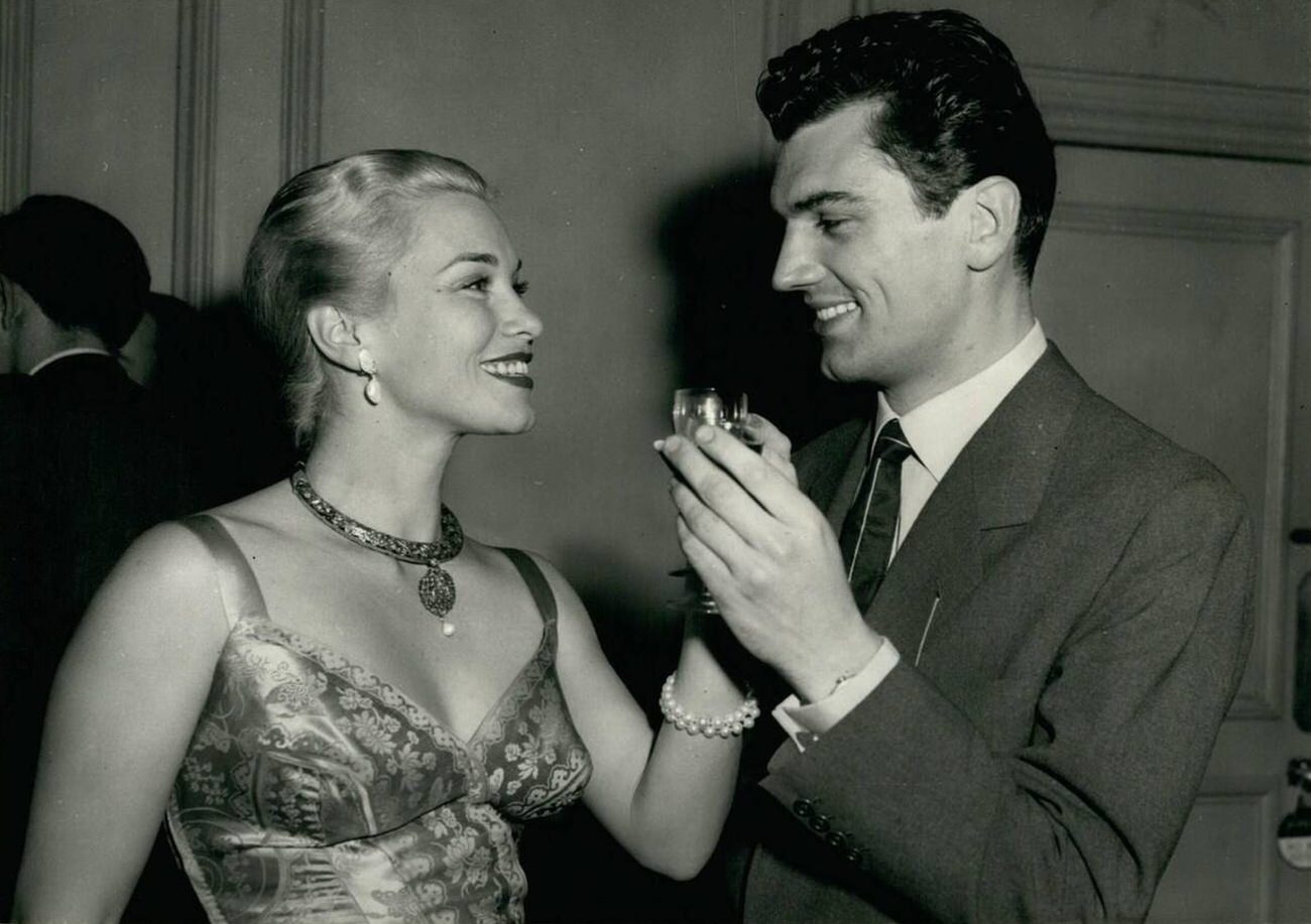 Linda Christian And Edmund Purdom At A Savoy Hotel Reception, 1962.