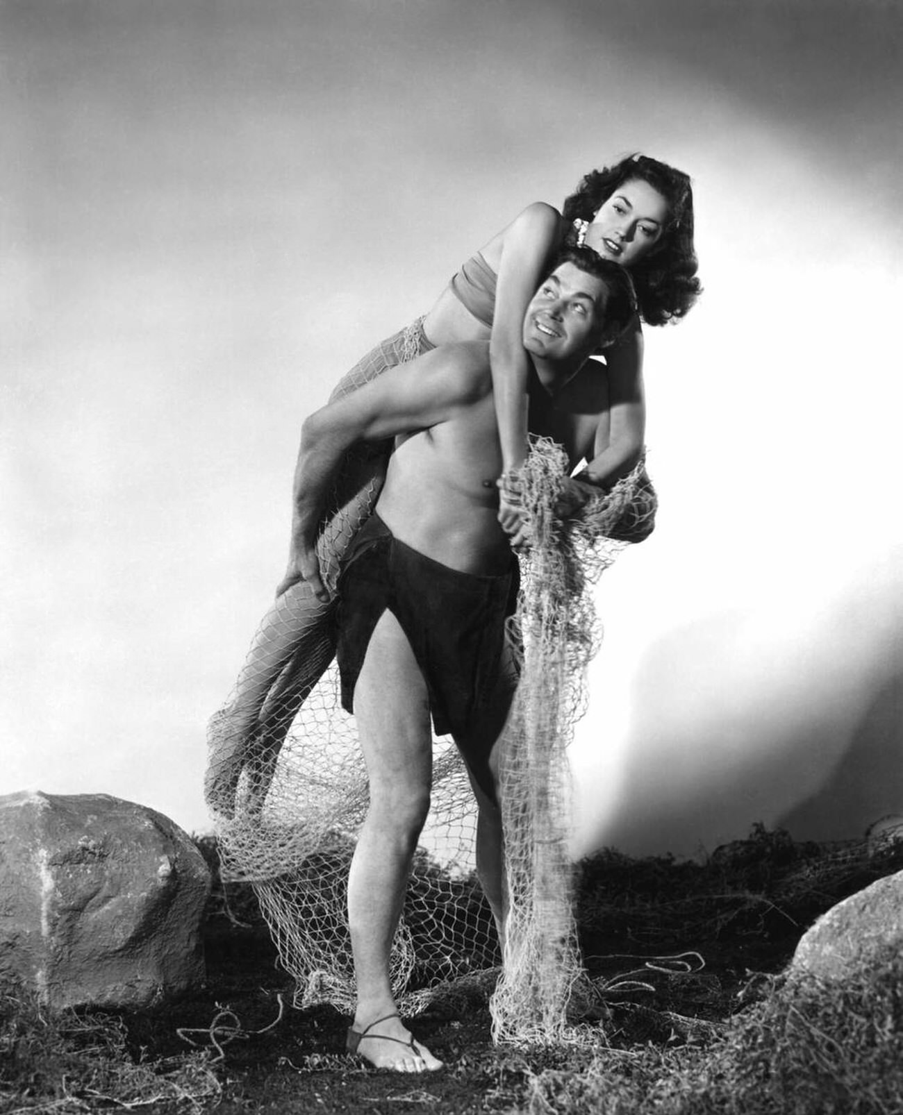 Johnny Weissmuller And Linda Christian In ‘Tarzan And The Mermaids’, 1948.