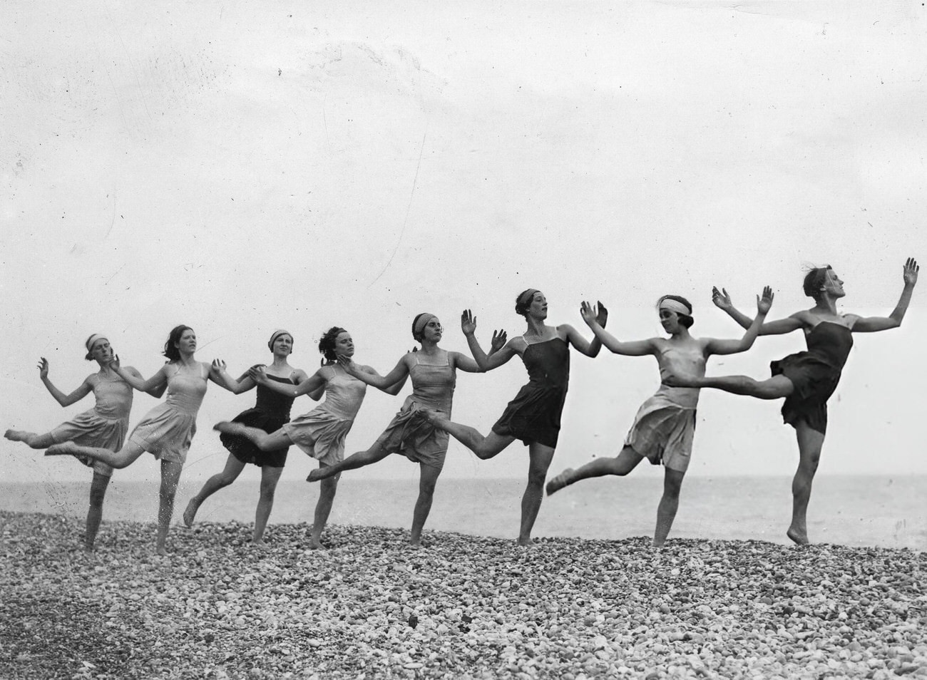 Margaret Morris Ballet Dancers Training On Hastings Beach, 1931.