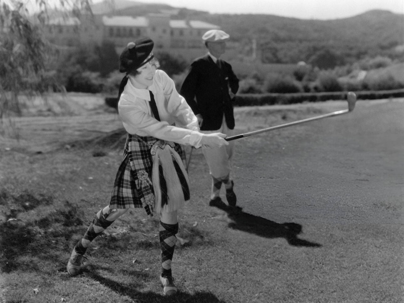 Margaret Morris Playing Golf In A Scottish Kilt, 1920S.