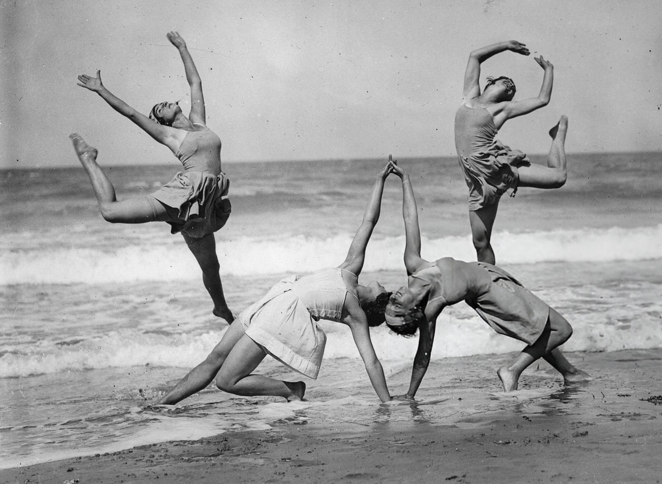 Margaret Morris Ballet Dancers Training On Wissant Beach, 1930.