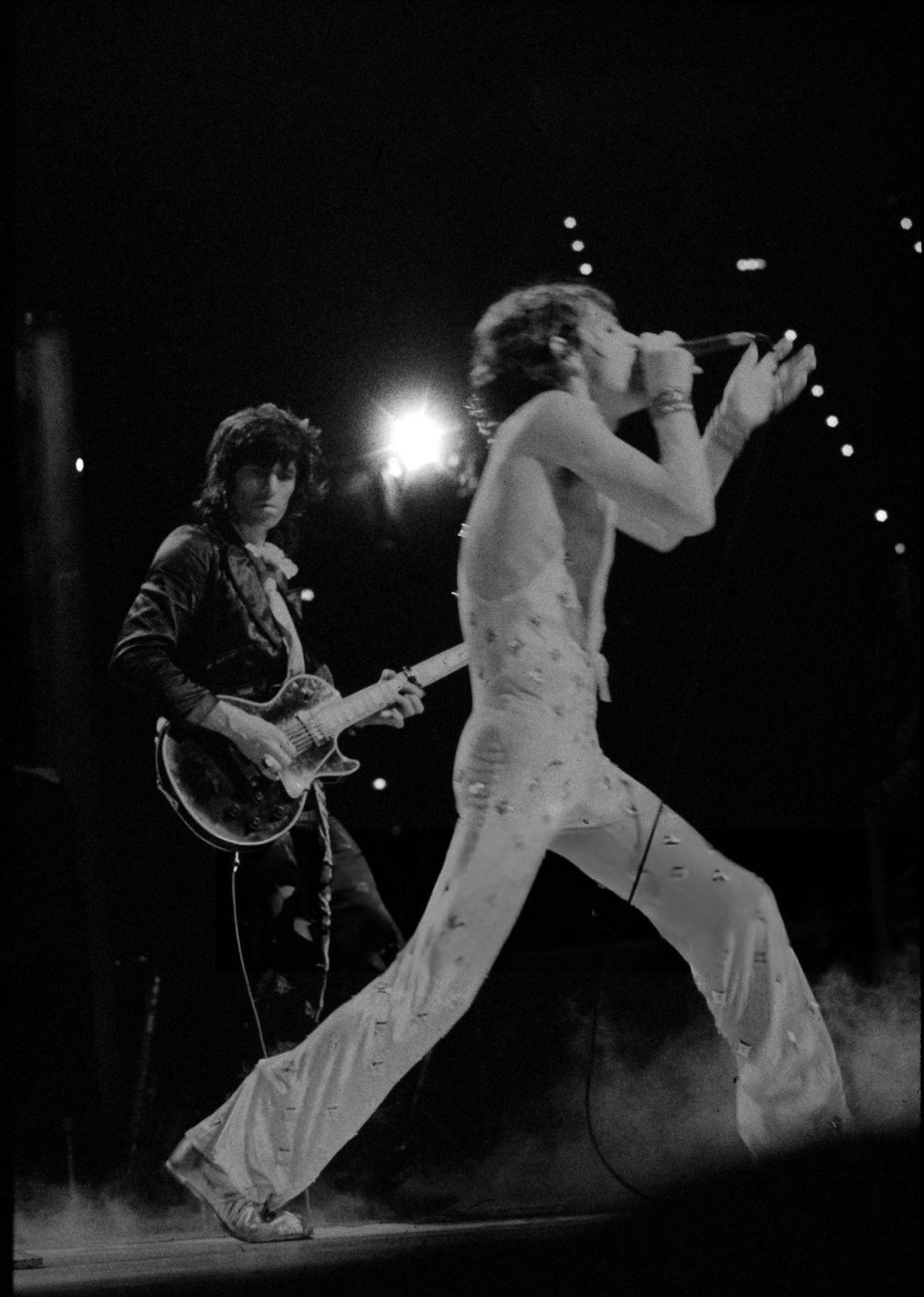 Keith Richards And Mick Jagger Of The Rolling Stones Performing Onstage During Their 1973 European Tour.