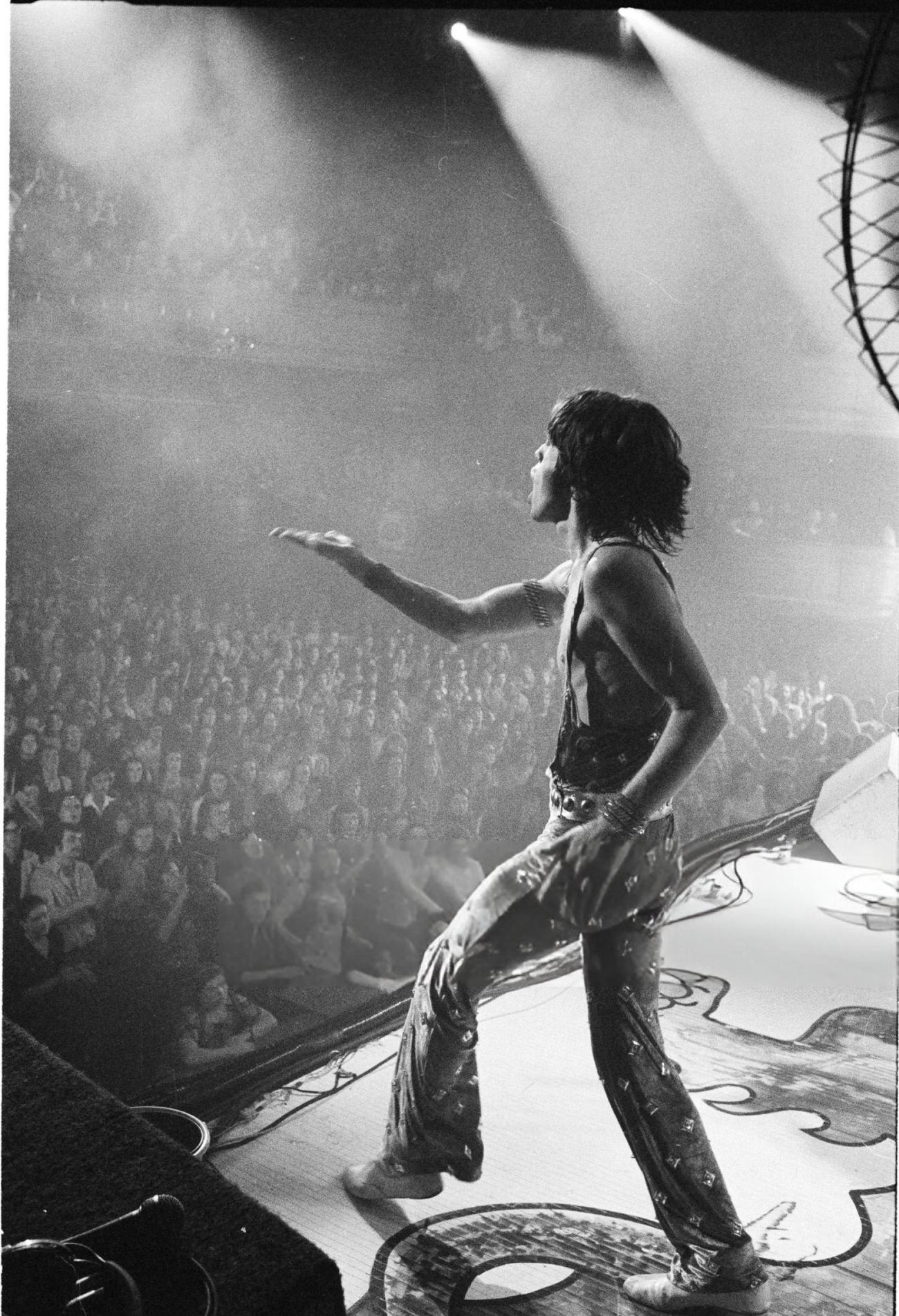 Mick Jagger Of The Rolling Stones Performing Onstage During Their 1973 European Tour.