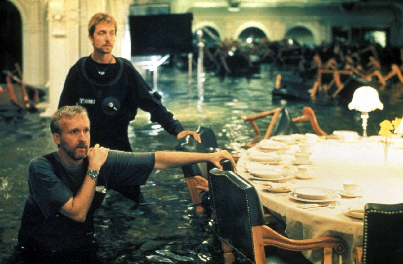 Cameron On The Set For Titanic