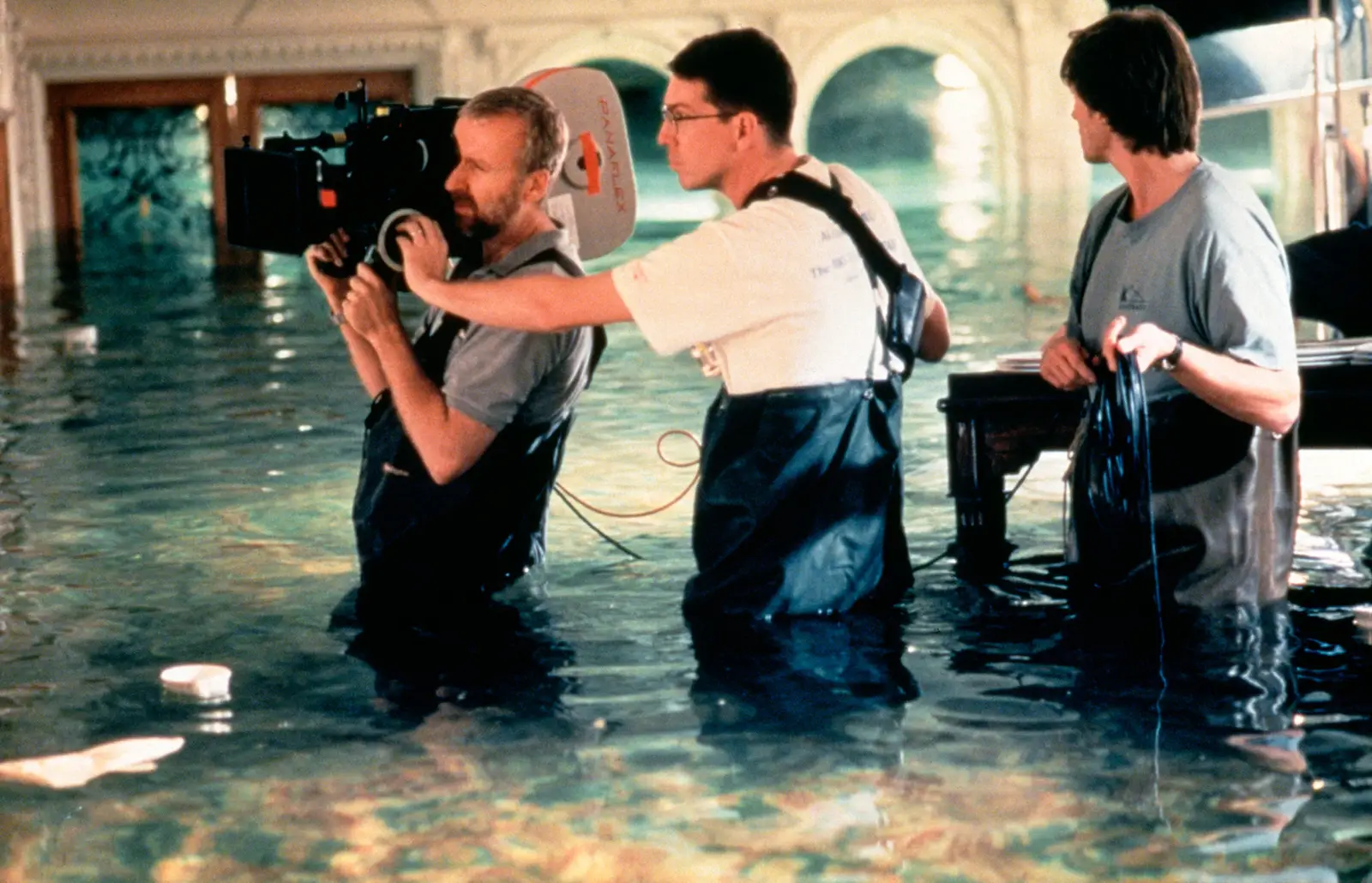 Cameron (Left) Filming Titanic