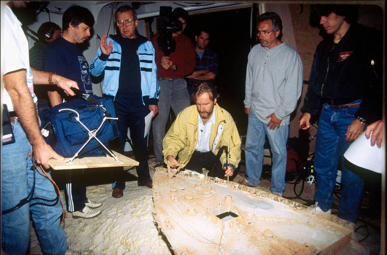 Cameron And Crew On The Set Of Titanic