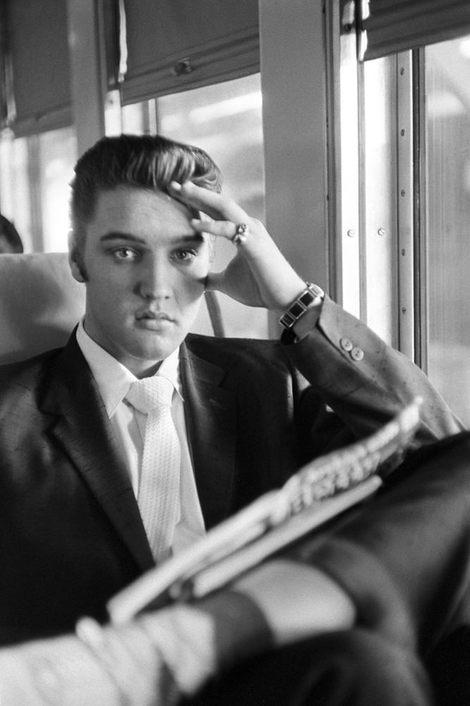 Elvis Reading An Archie Comic Book On A Train Journey, 1956.