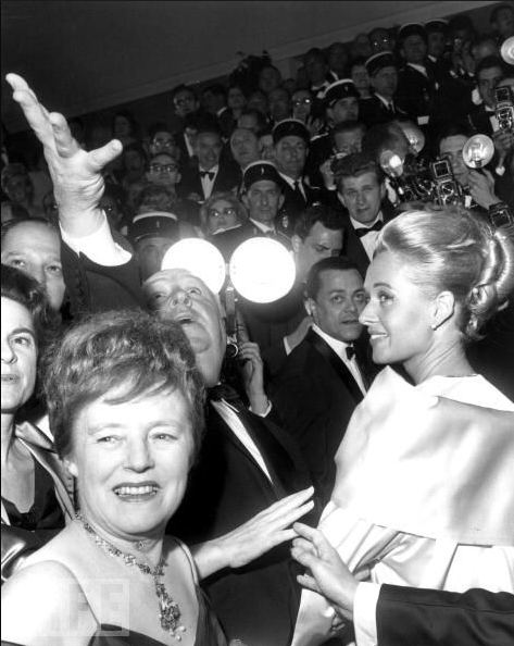 Alfred Hitchcock With His Wife, Alma Reville, And Actress Tippi Hedren Promote &Amp;Quot;The Birds&Amp;Quot; At The Cannes Film Festival, 1963.