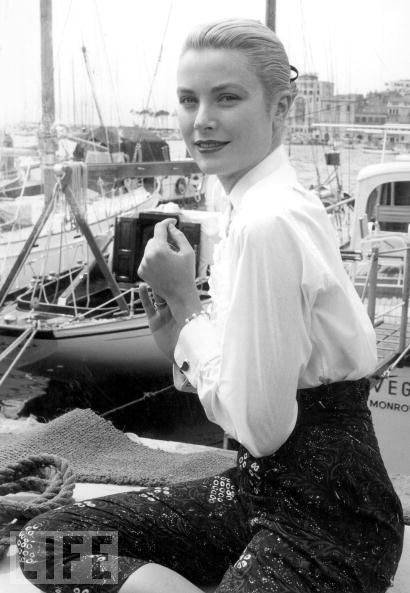 Grace Kelly Poses Dockside During The Cannes Film Festival, 1955.