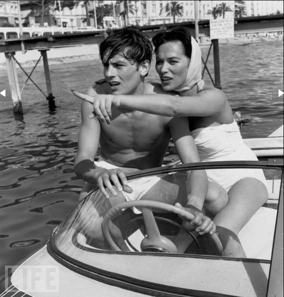Alain Delon And Bella Darvi Go Boating During The Cannes Film Festival, 1958.