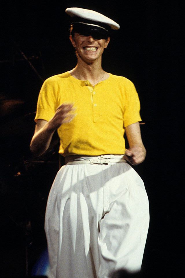 In A Sailor Cap And Parachute Pants On His Low/Heroes Tour At Madison Square Garden, 1978.