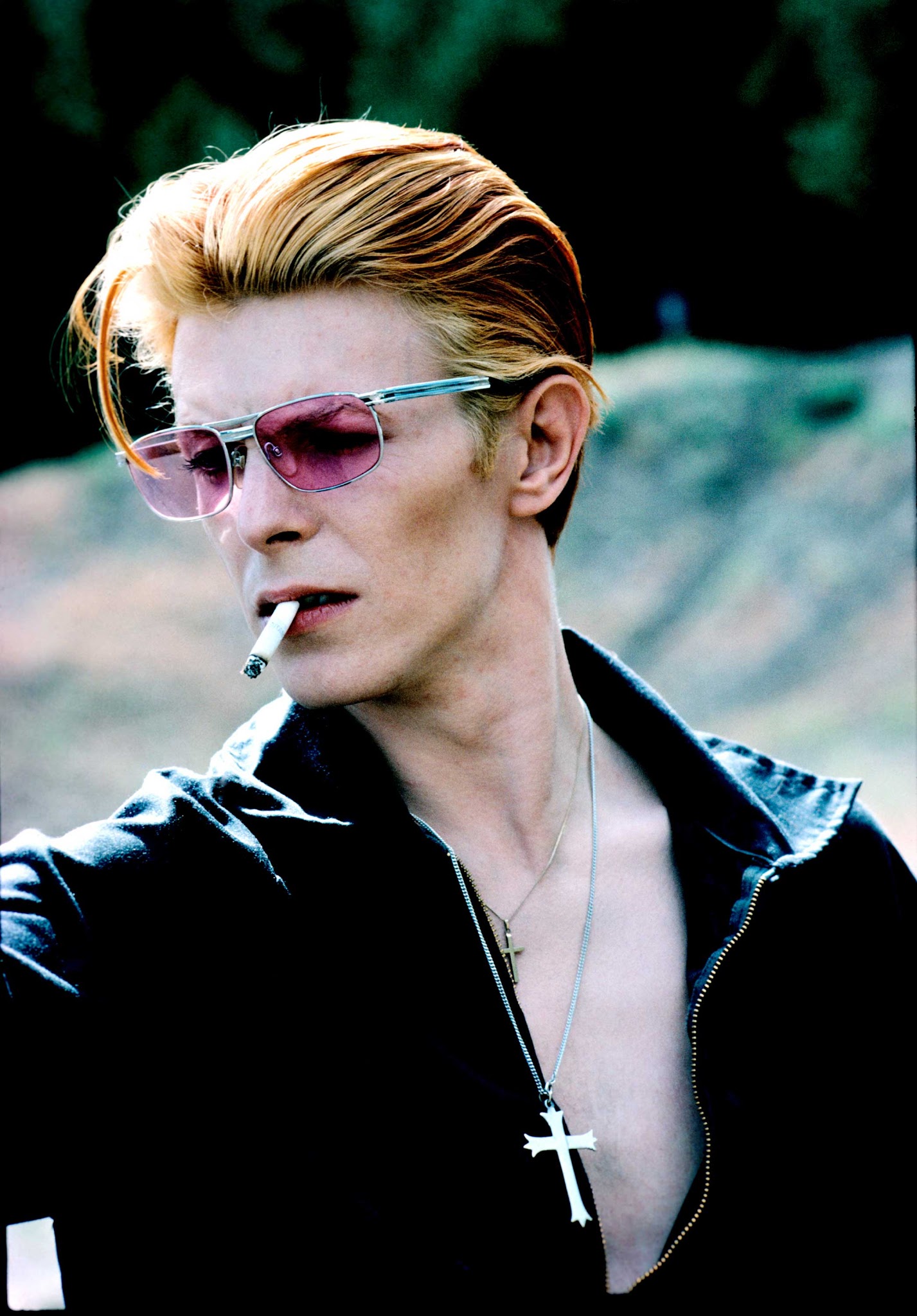 David With Cigarette On A Break From Filming The Man Who Fell To Earth In New Mexico, 1975.