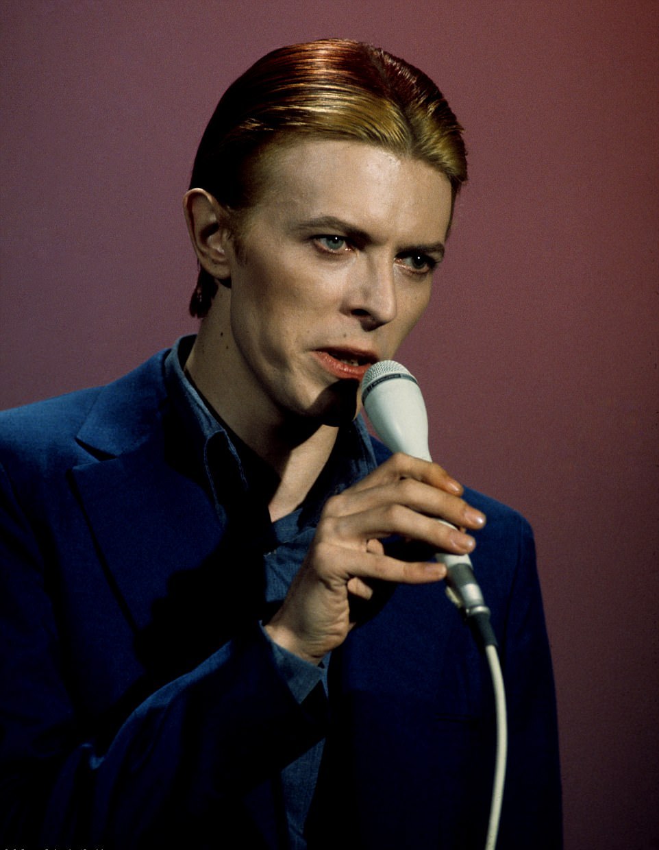 Bowie With A Microphone Shot In Los Angeles, 1975.