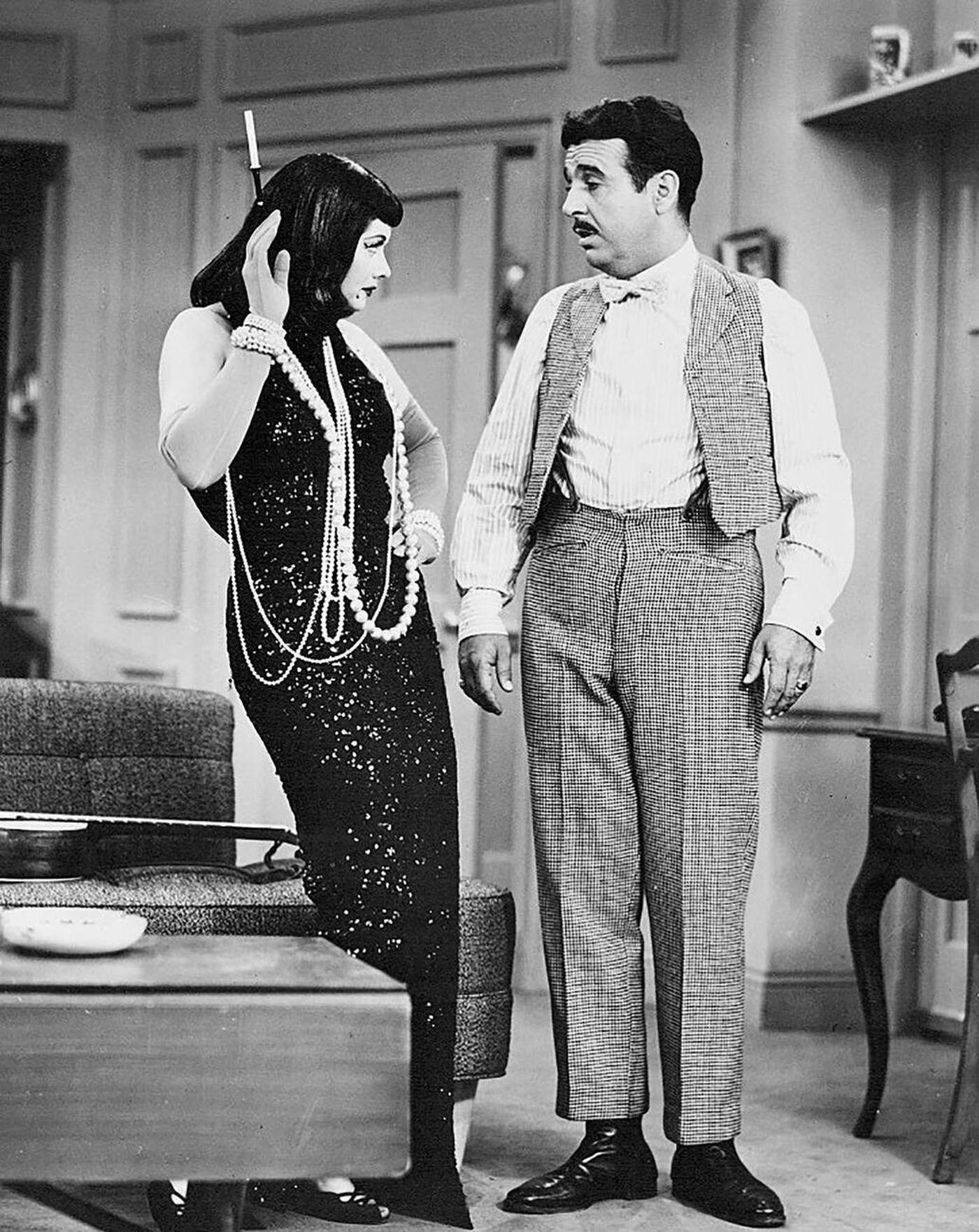 Lucille Ball As Lucy Ricardo And Tennessee Ernie Ford As Cousin Ernie In &Amp;Quot;I Love Lucy&Amp;Quot;, 1955.