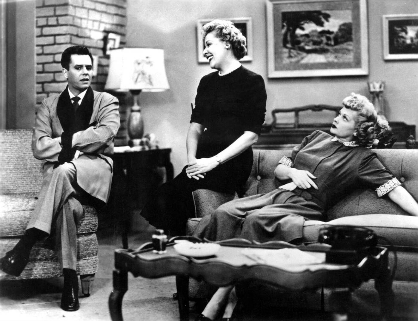 Desi Arnaz, Vivian Vance, And Lucille Ball In &Amp;Quot;I Love Lucy&Amp;Quot;, 1950S.