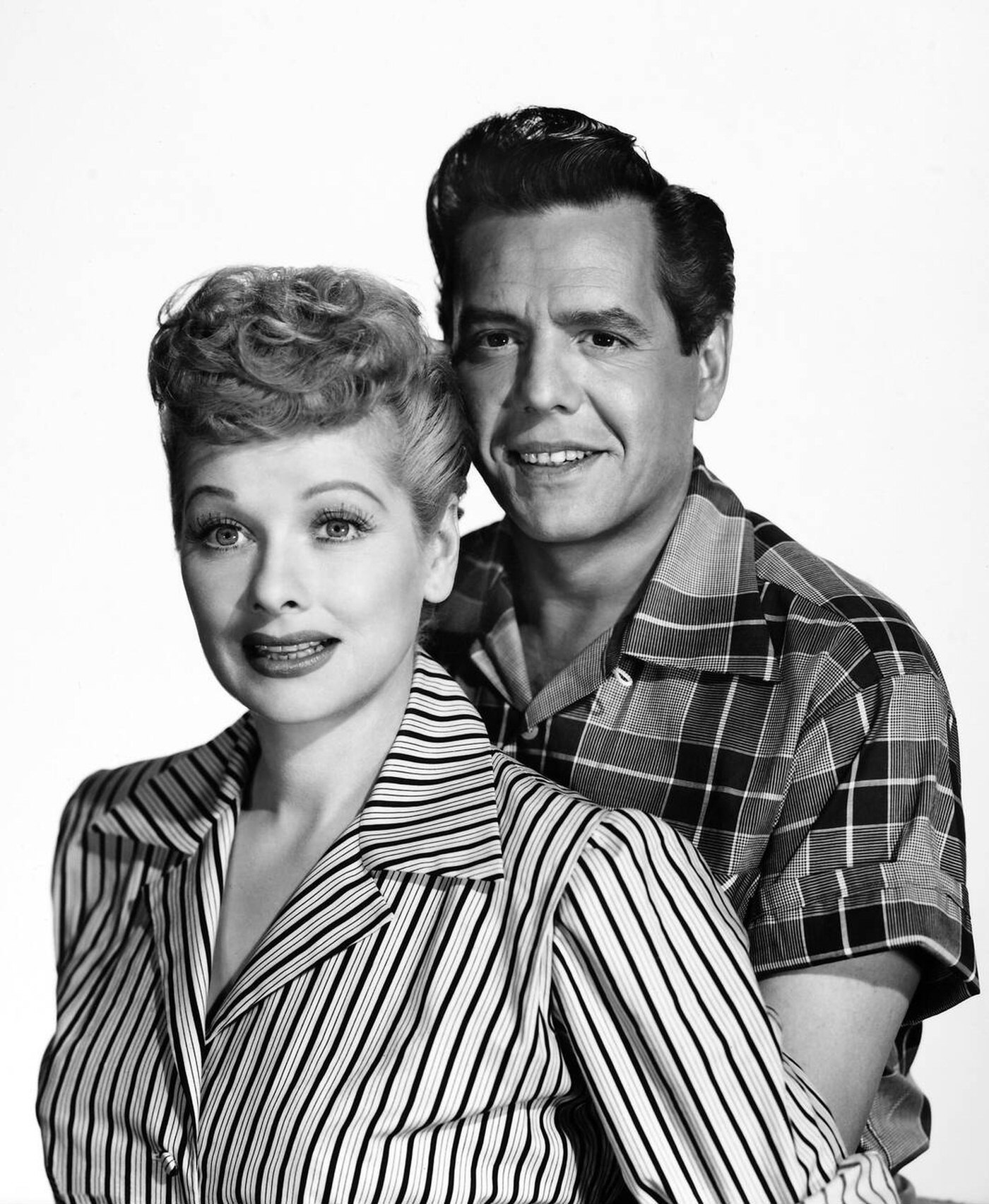 Lucille Ball With Husband Desi Arnaz For The Television Series 'I Love Lucy', 1951.