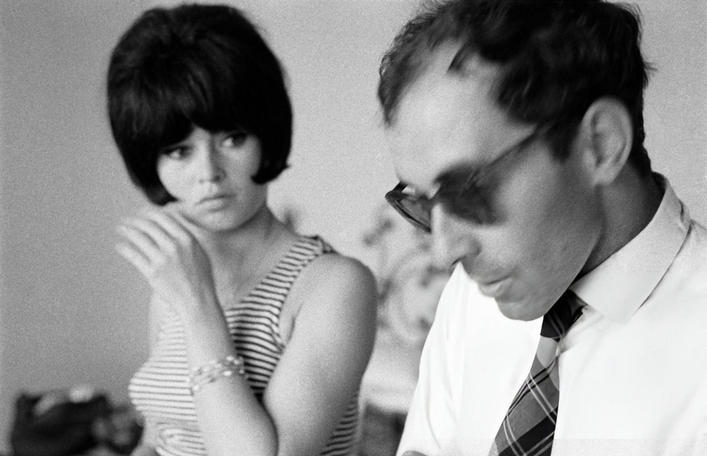 Jean-Luc Godard And Brigitte Bardot During The Shooting Of 'Le Mépris' In Italy, 1963.