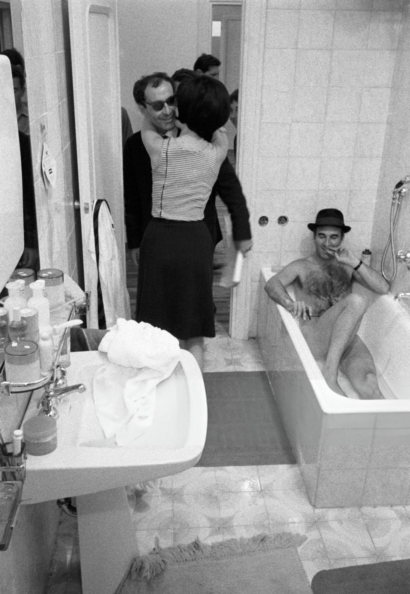 Jean-Luc Godard With Brigitte Bardot And Michel Piccoli During The Shooting Of 'Le Mépris' In Italy, 1963.