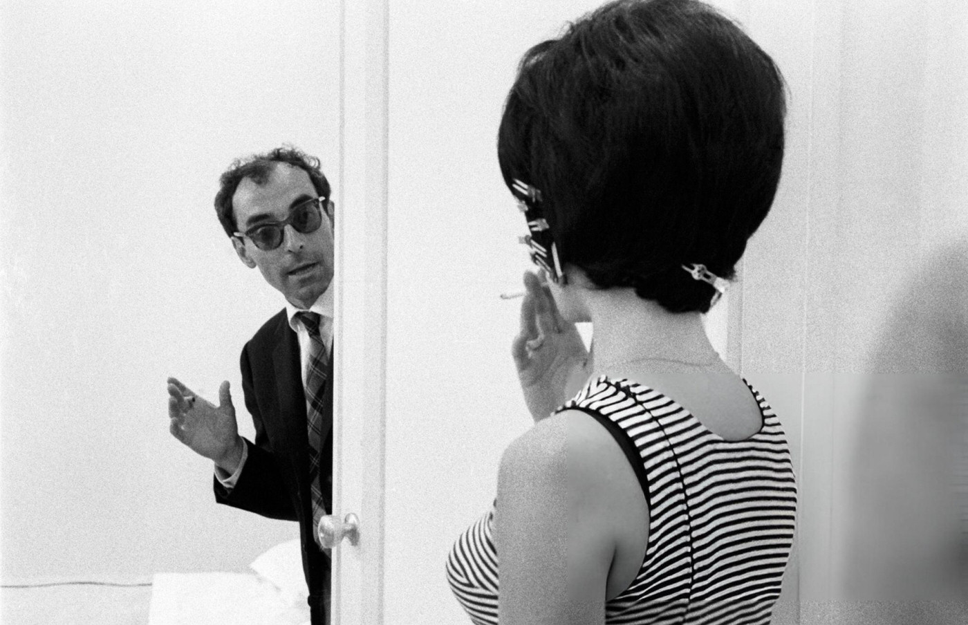 Jean-Luc Godard And Brigitte Bardot During The Shooting Of 'Le Mépris' In Italy, 1963.