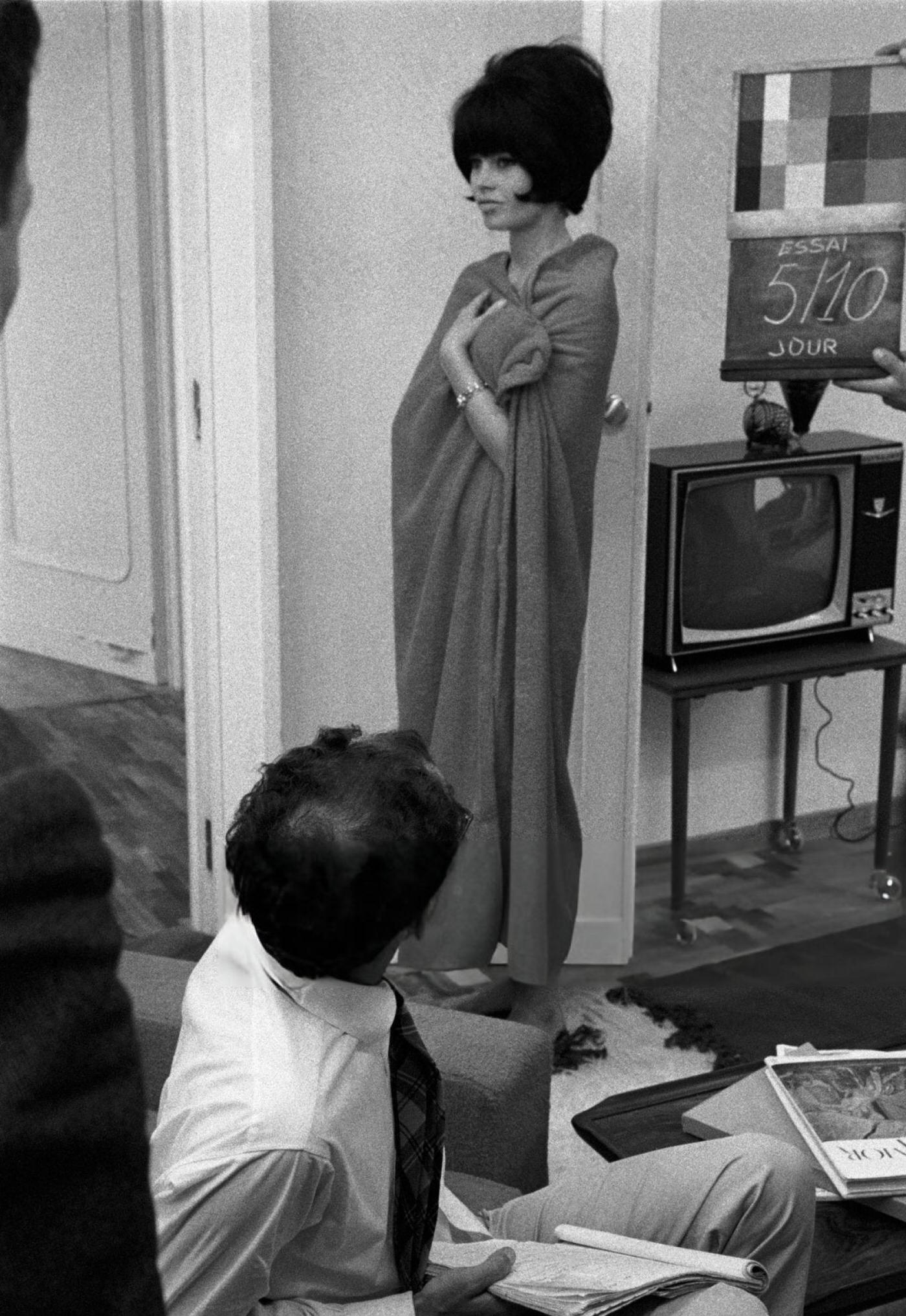 Jean-Luc Godard And Brigitte Bardot During The Shooting Of 'Le Mépris' In Italy, 1963.