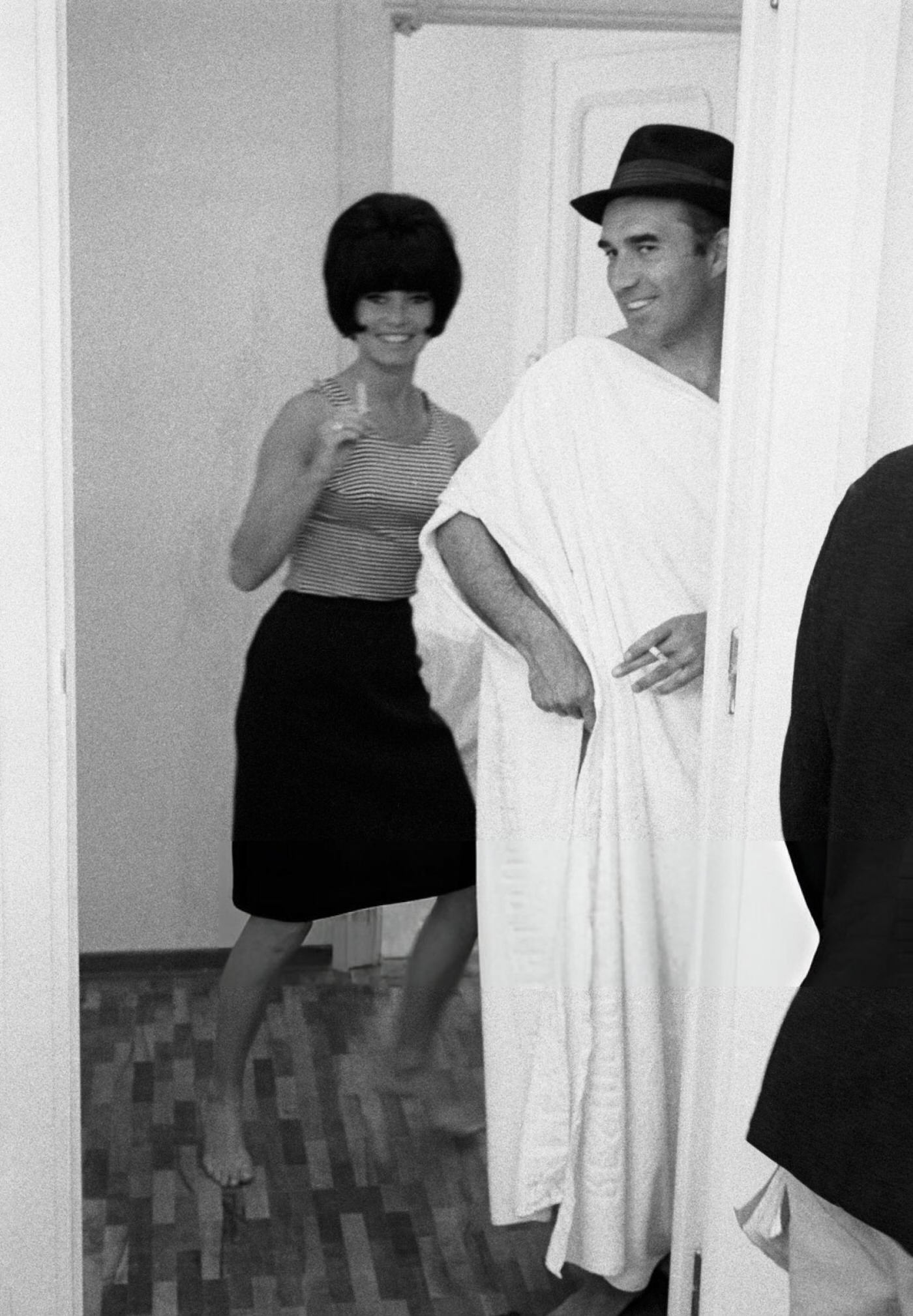 Brigitte Bardot And Michel Piccoli During The Shooting Of 'Le Mépris' In Italy, 1963.