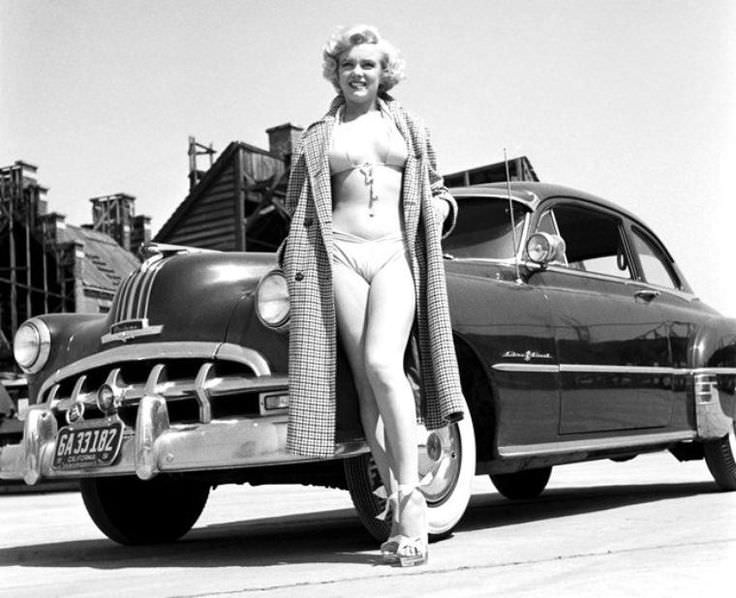 Marilyn And A Pontiac, 1950