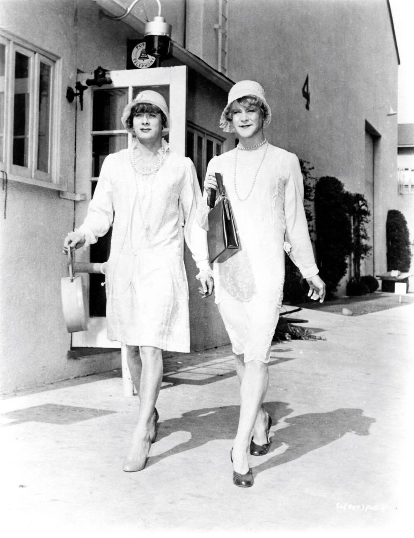 Tony Curtis And Jack Lemmon In Costume As Josephine And Daphne During Filming Of &Amp;Quot;Some Like It Hot&Amp;Quot;, 1959.