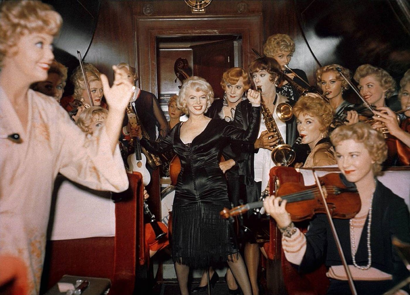 Marilyn Monroe, Jack Lemmon, And Tony Curtis In &Amp;Quot;Some Like It Hot&Amp;Quot;, 1959.