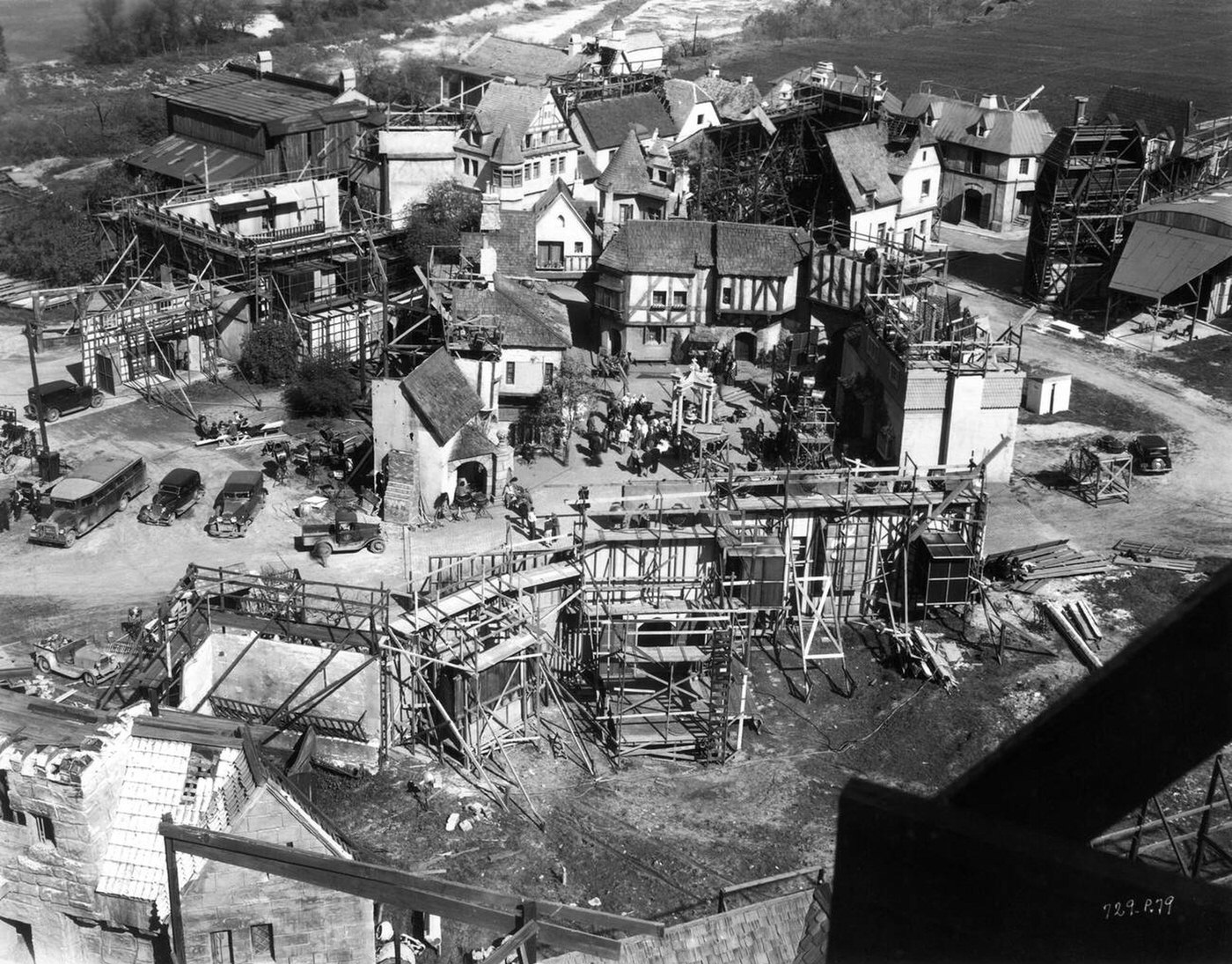 Aerial View Of Universal Studios Backlot Filming 'The Bride Of Frankenstein', 1935.