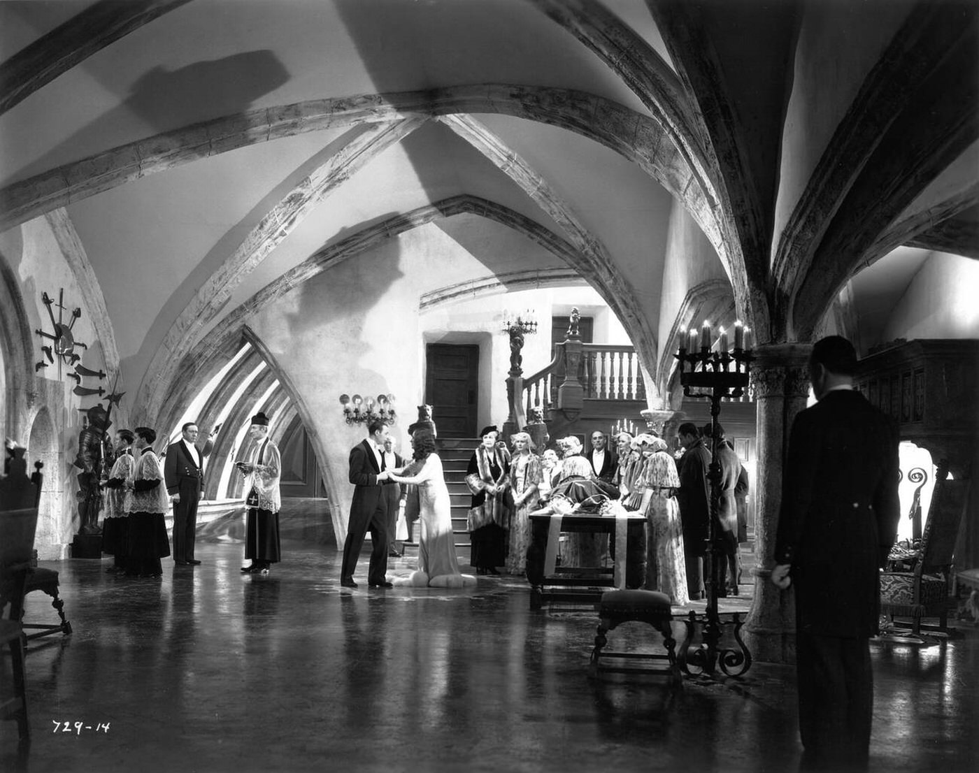 Valerie Hobson As Elizabeth Frankenstein With House Servants In 'The Bride Of Frankenstein', 1935.