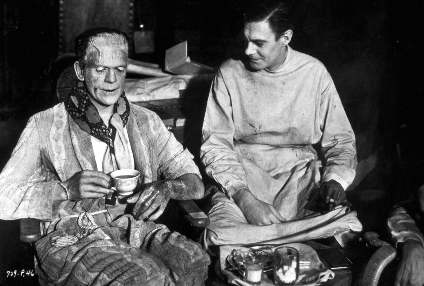 Colin Clive And Boris Karloff In 'Bride Of Frankenstein', 1935.