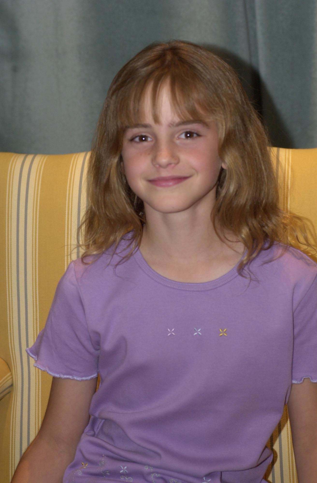Emma Watson During A News Conference For The Film “Harry Potter And The Sorcerer’s Stone”, 2000.
