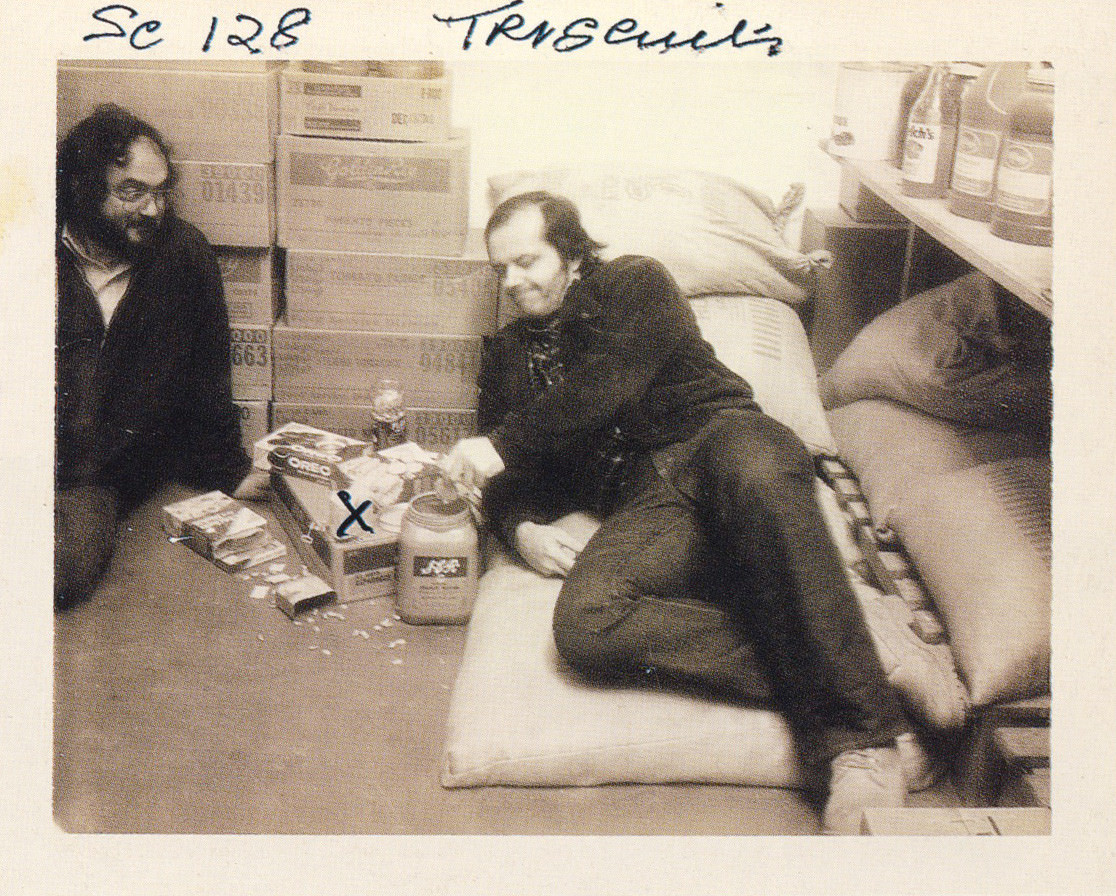 Stanley Kubrick And Jack Nicholson During Continuity Polaroid.