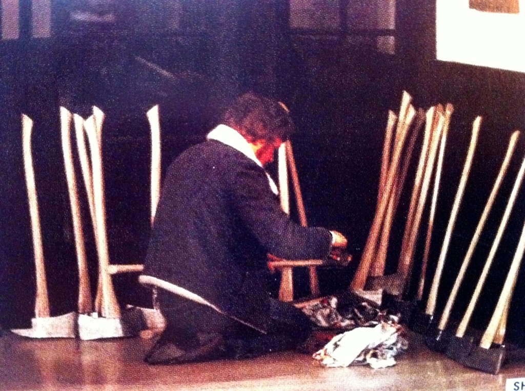 A Combination Of Real Axes And Axe Handles With Lightweight Fiberglass Heads Was Used During Production.