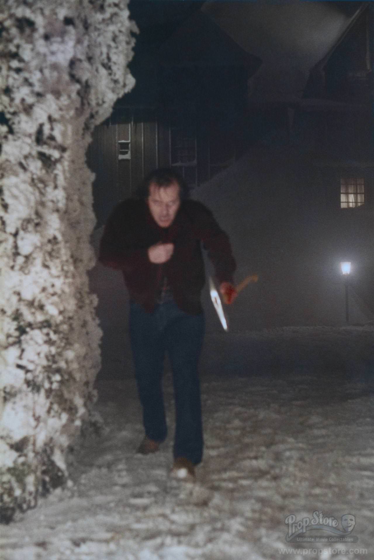 Jack Nicholson On The Exterior Set Of The Overlook Hotel At Emi Elstree Studios.
