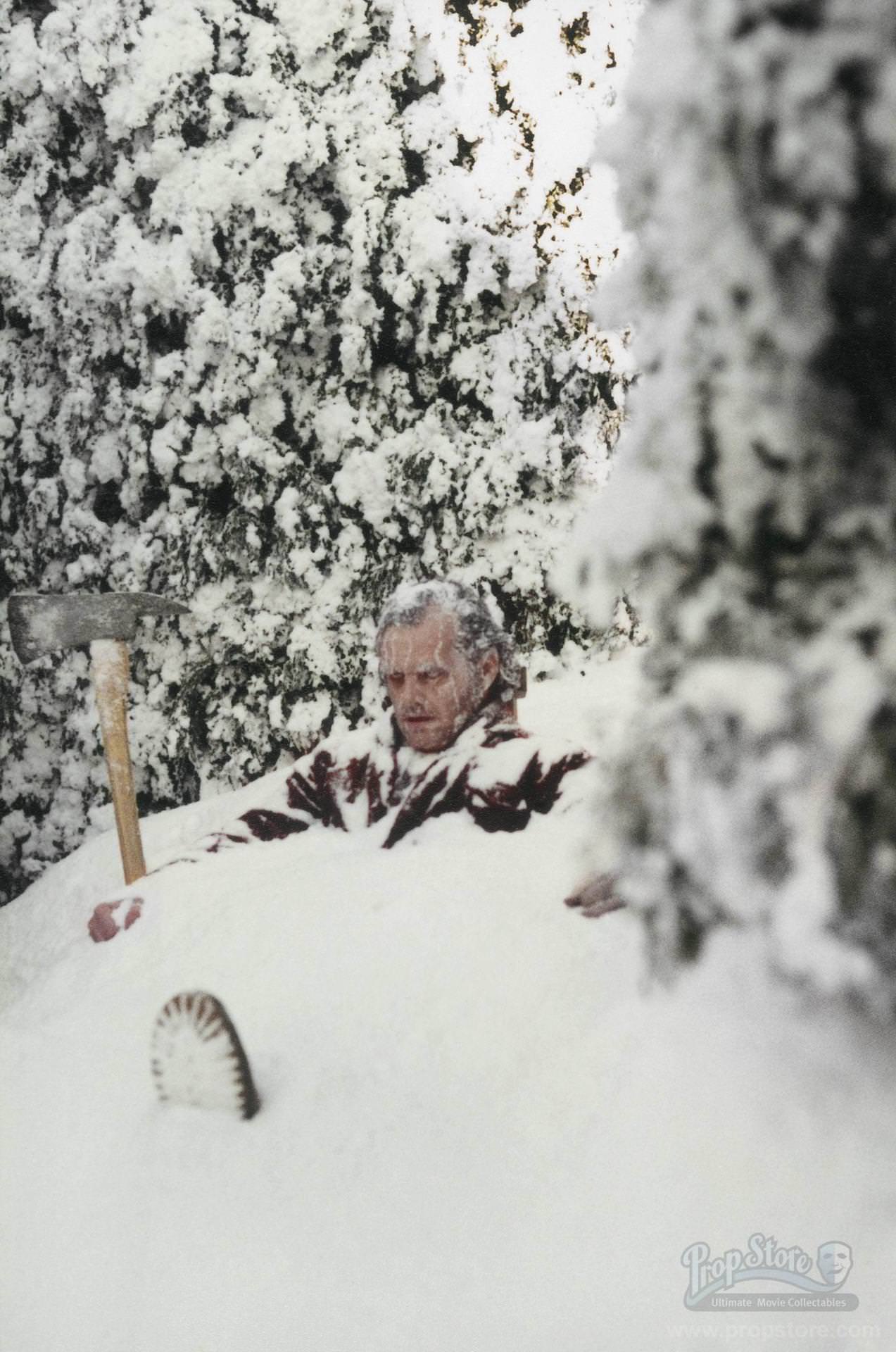 Jack Nicholson Posing For His Final Moment Frozen In The Snow.