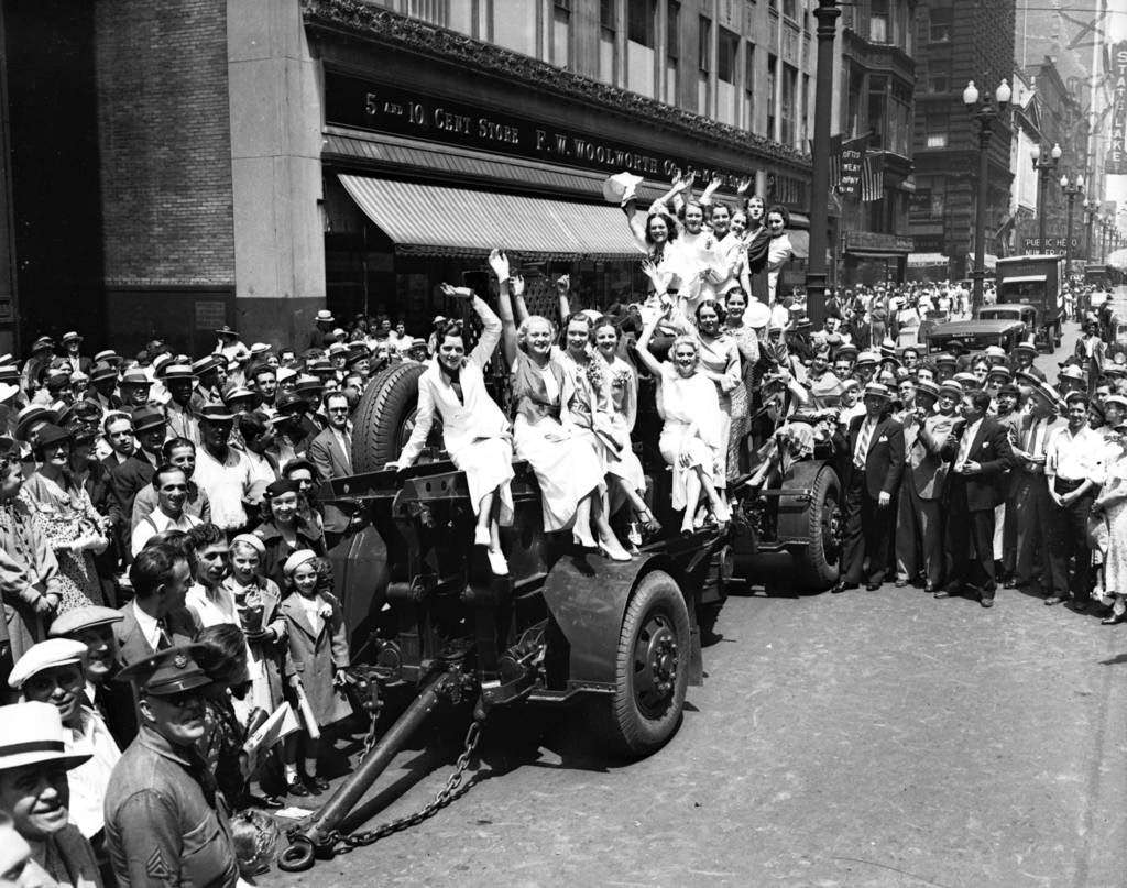 Candidates For The Title Of Miss Great Lakes On State Street, 1935.