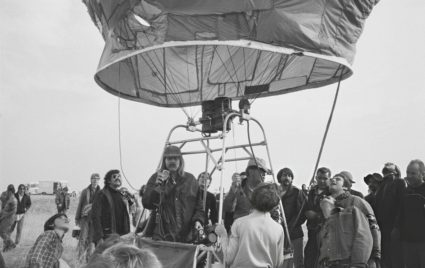 A Hot Air Balloon Taking Off At The Altamont Free Concert, 1969.