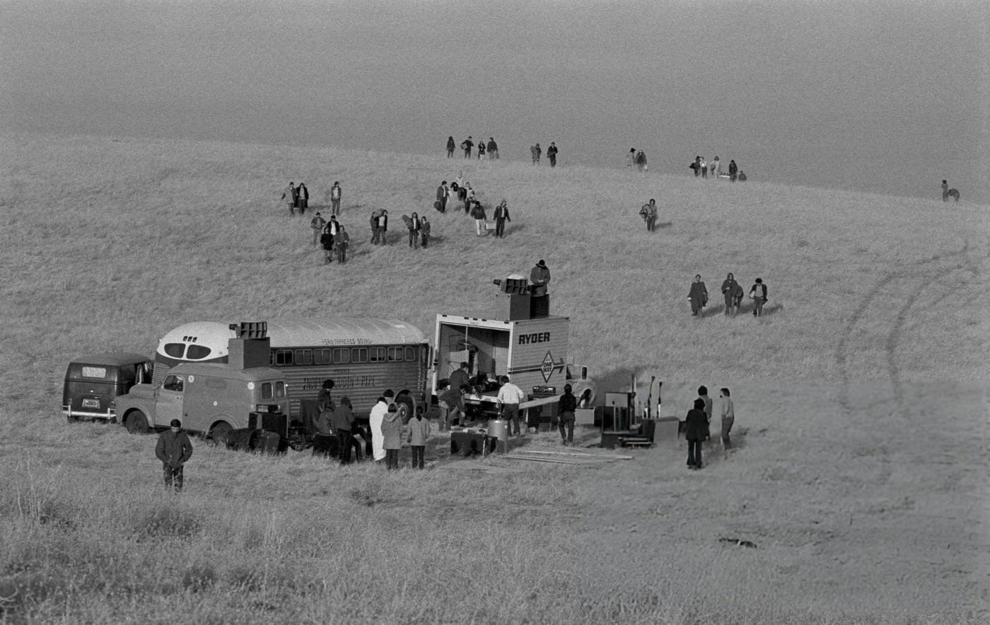 People Streaming To The Altamont Free Concert, 1969.